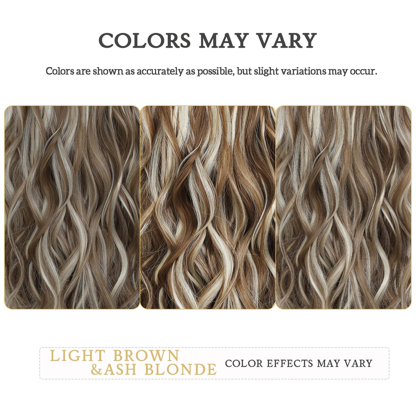 Hair Extensions Clip ins, 6 PCS Wavy Extensions, Brown with Blonde Highlights Thick Hairpieces, Blends Well Hair (16Inch, 6PCS, Brown with Blonde Highlights)