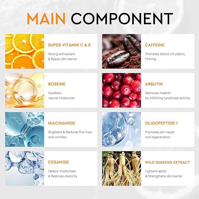 30 Pairs Eye Mask Skin care for Dark Circles, Puffy Eyes, Under eye Bags,Wrinkles&Super Vitamin C Serum For Women Over 70