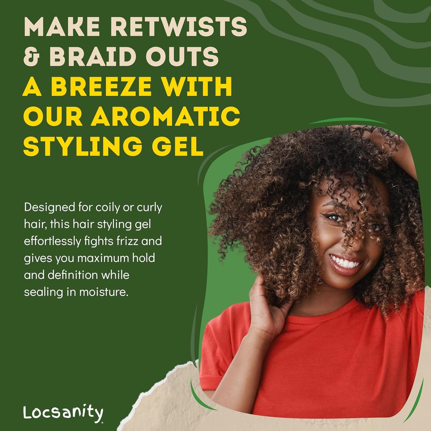 Locsanity Passion Fruit Conditioning and Styling Hair Gel – Braiding Gel for Dreadlocks, Twists and Sisterlocks, Loose Natural Hair, and All Types of Locs