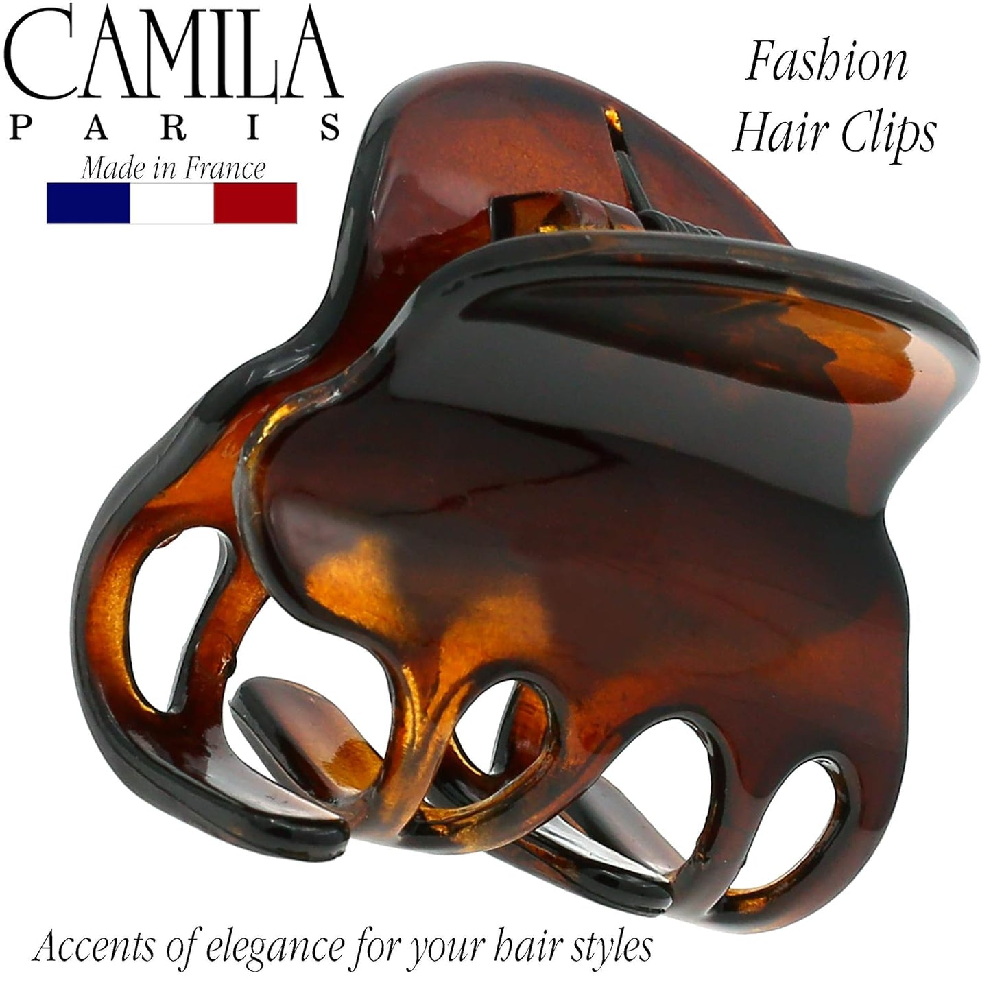 Camila Paris NV87 French Hair Clip for Women, Small Tortoise Girls Hair Claw Clips Fashion Durable Hair Accessories for Women, Luxury Ladies Strong Hold No Slip Grip Clamp, Made in France