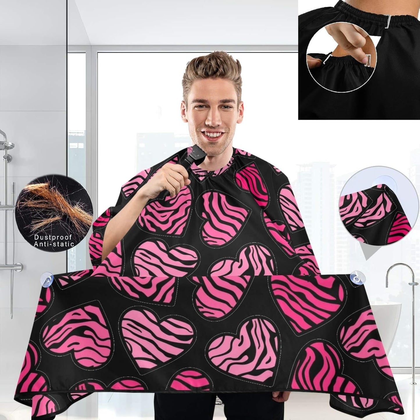 visesunny Professional Barber Cape Polyester Hair Cutting Clippings Catcher Grooming Cape Apron for Shaving Trimming For Men