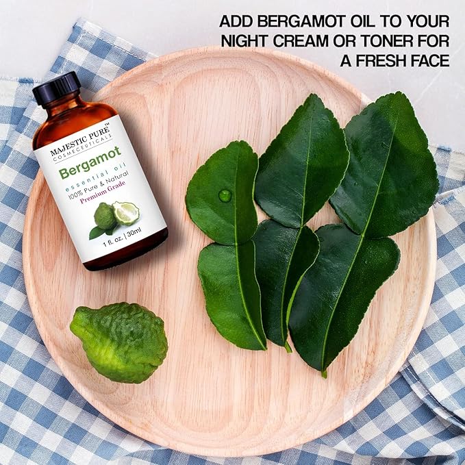 MAJESTIC PURE Bergamot Essential Oil | 100% Pure and Natural Bergamot Oil | Premium Grade Essential Oils for Hair Care, Home Diffusers, Skin, Aromatherapy, Massage and Humidifiers | 1 Fl Oz