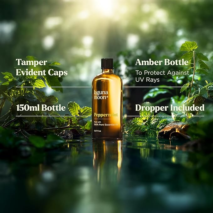 Peppermint Oil - Natural Pure Essential Oils for Diffusers, Aromatherapy, Humidifiers, Candle Making Scents - Fresh Fragrance Scents for Home, Office, Cars, Cleaning Products and Soap Making (150mL)