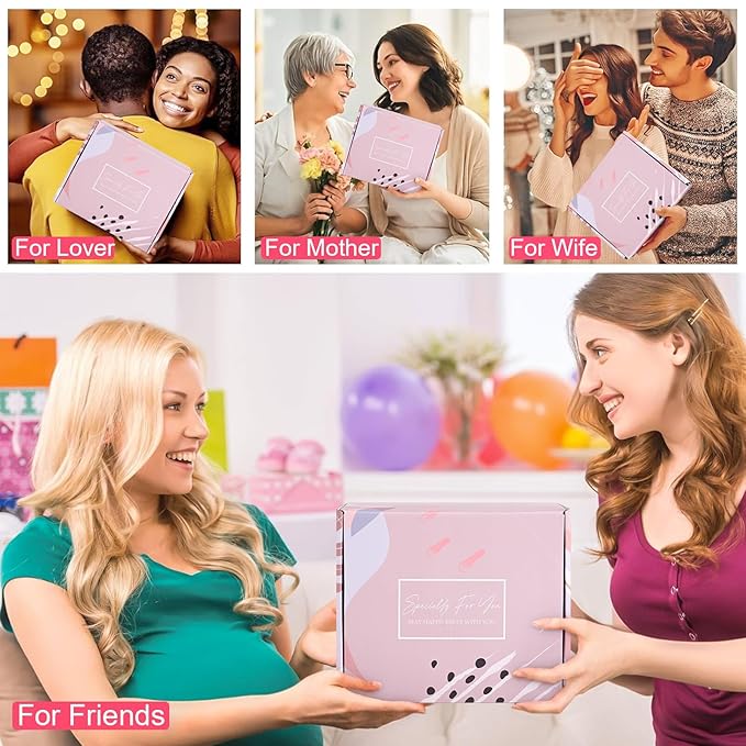 FRAMICS Spa Gifts for Women, Relaxing Spa Gift Baskets for Women, Bath Sets for Women Gift, Relaxing Gifts for Mom, Wife, Sister, Friends, Teacher, Nurse, Valentine's Day, Mother's Day, 8-Piece, Pink