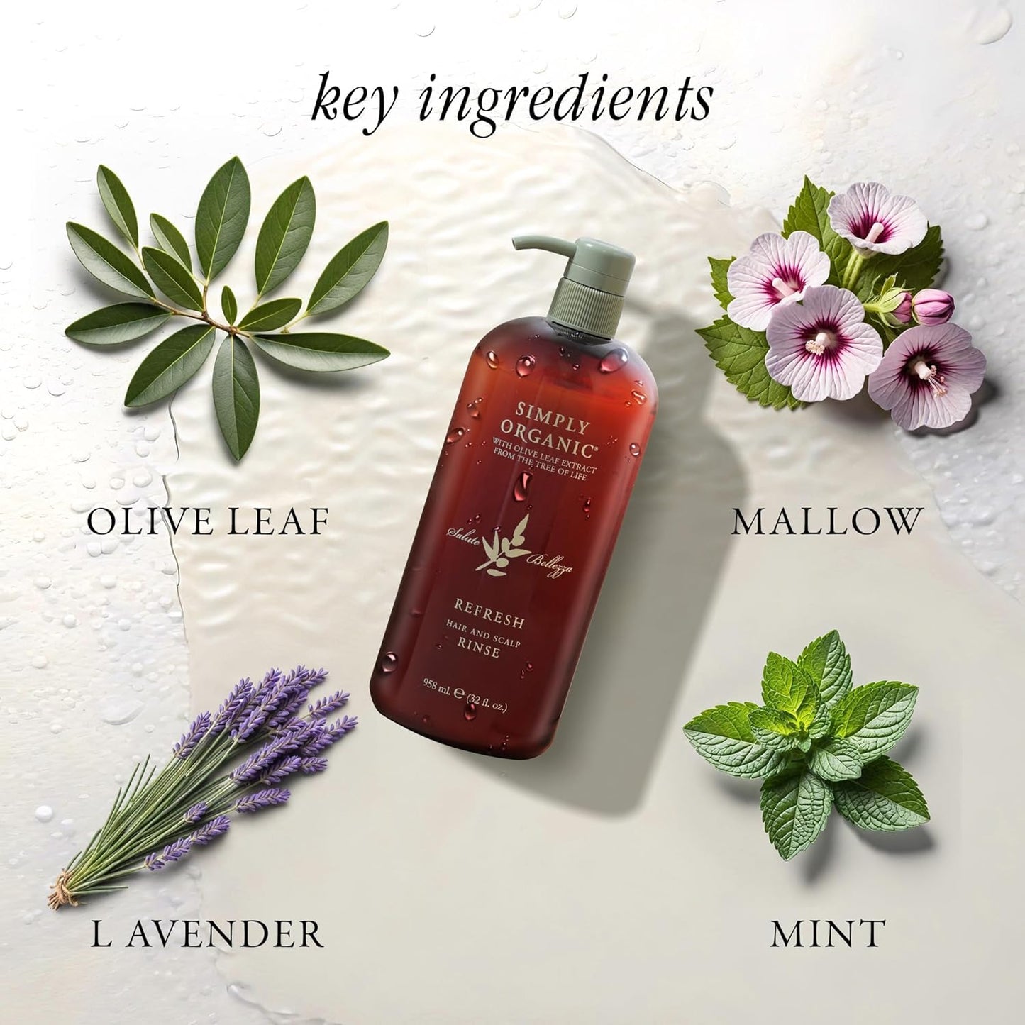 Thinning Hair Volumizing Deep Conditioner Scalp Rinse, Made in Italy, All Natural Cruelty Free Hair Care for Women & Men, Lavender, Mint, Olive Leaf Extract with Pump, 32 fl oz/958 ml, VOLUME