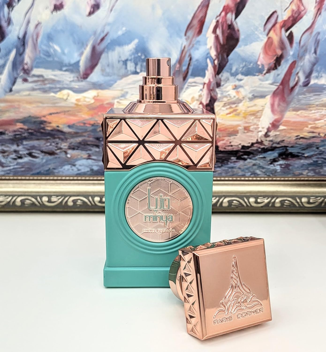 Paris Corner | Minya Green Eau De Parfum EDP 3.4 Fl Oz | Unisex Perfume for Men & Women | Featuring Pistachio, Almond, Jasmine & Vanilla Perfume Notes | Luxury Scent Experience