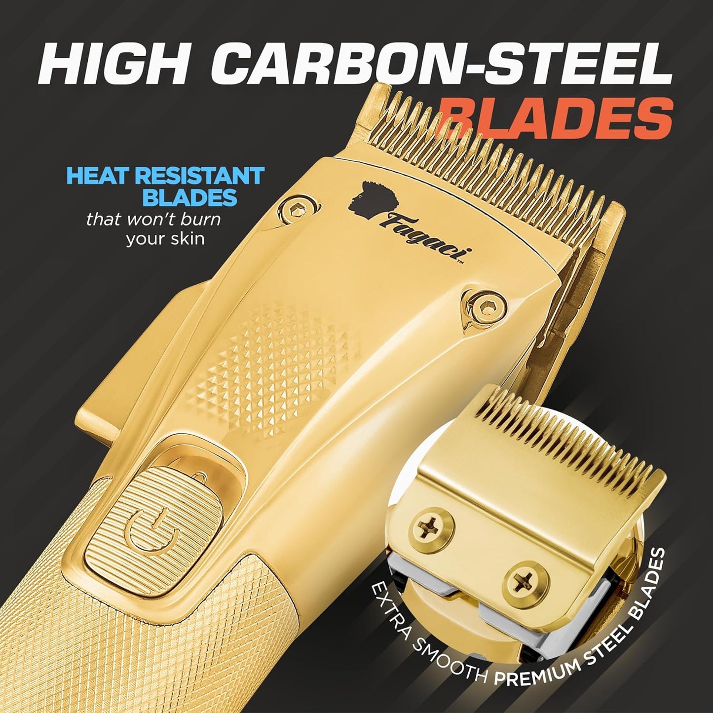 Fagaci Hair Clippers for Men Professional with Precise Cutting, Turbo Power Professional Barber Clippers Cordless, Powerful Motor Fade Mens Hair Clipper Set, Precision Blades Haircut Machine Kit