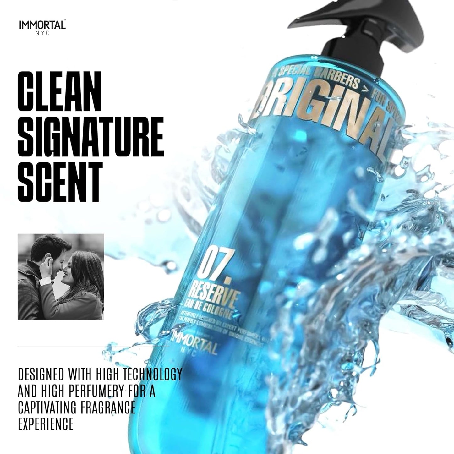 Immortal NYC Reserve 07, After Shave Spray Body/Face Men's Cologne, 17 oz - Exclusive Barbers - Softens Skin - Refreshes/disinfects and Relieves Face and Skin - Moisturizing Formula After Shaving