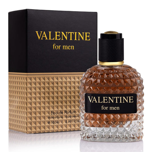 URBAN COLLECTION Valentine for Men Eau De Parfum- Top Notes of Woody & Outdoor - Middle Scent of Roasted Coffee Bean, Chocolate & Hazelnut - Free of Paraben - Elegant 100ml Bottle, Men Parume