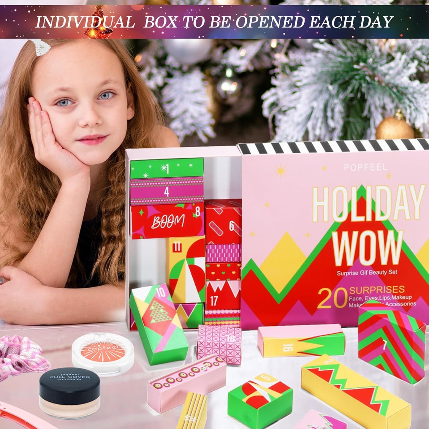 Makeup Advent Calendar 2025 for Teens Girls Christmas Countdown Calendar Makeup Gift Set,Xmas Individual Gift Box Calendar for Women Full Kit