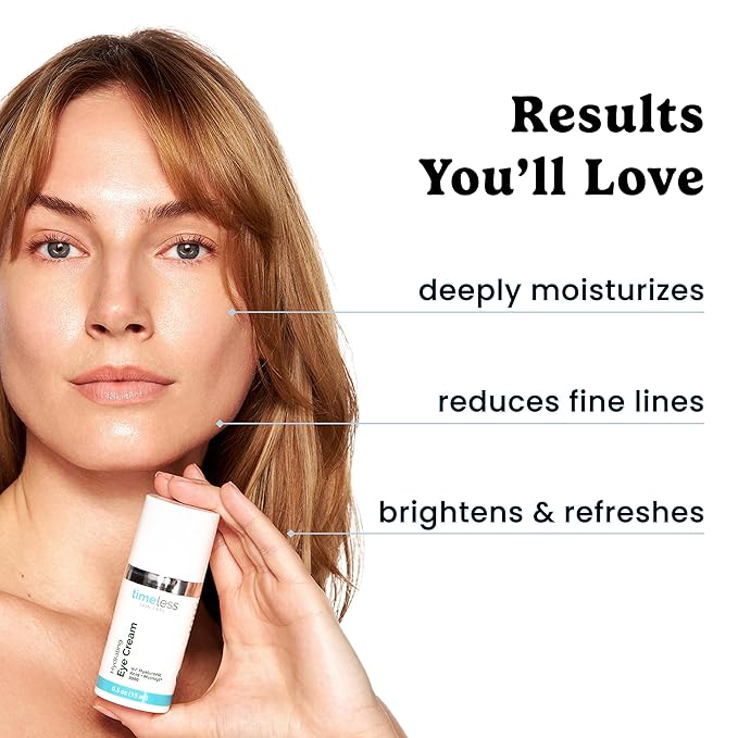 Timeless Skin Care Hydrating Eye Cream - Skin Care Cream for Eyes with Hyaluronic Acid - Hydrating Beauty Product for Personal Care - 0.5 oz (Pack of 2)