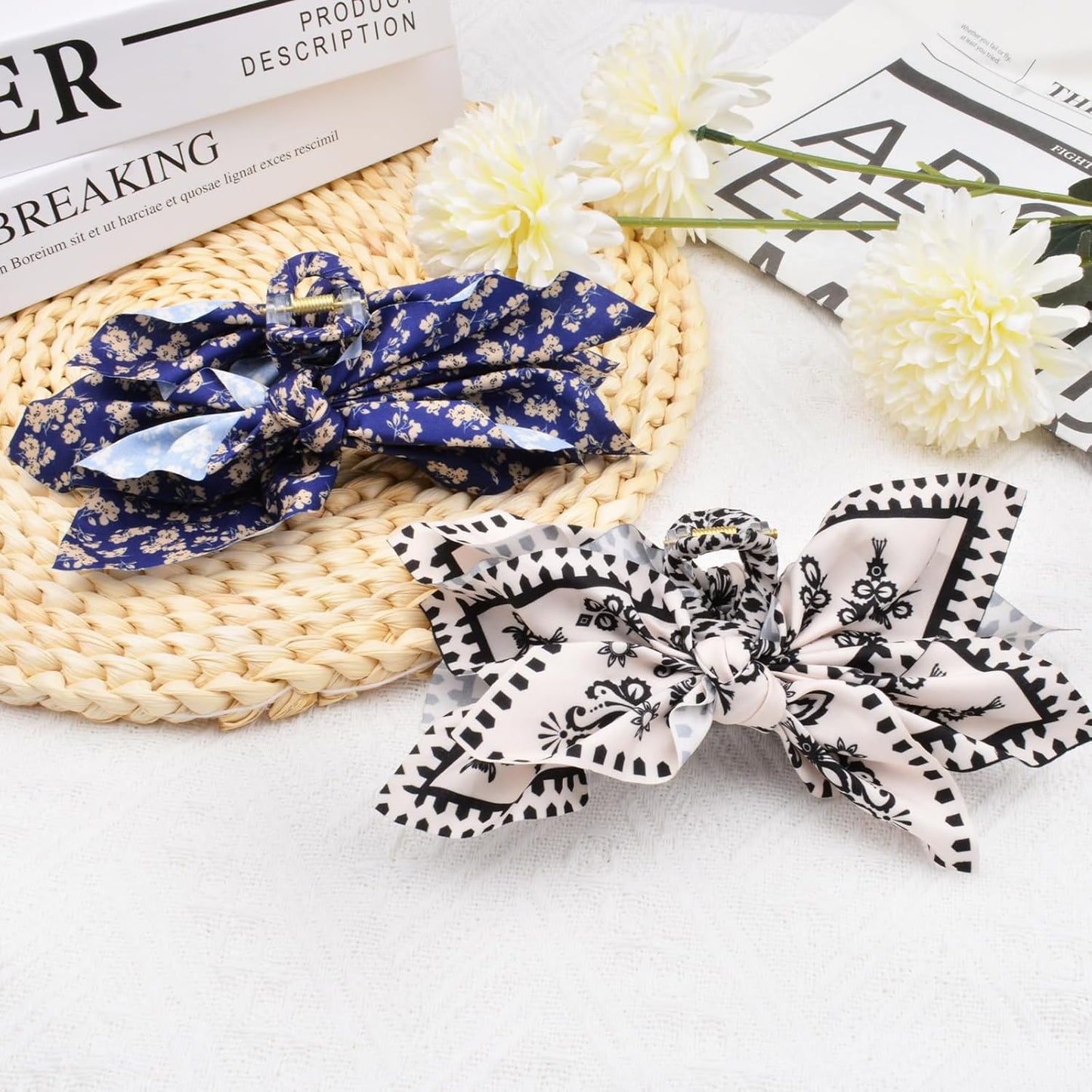 Bow Claw Clips Bow Hair Clips 2PC Big Hair Bows for Women Butterfly Styling Large Hair Clips for Thick Hair for Girls Hair Accessories for Teen