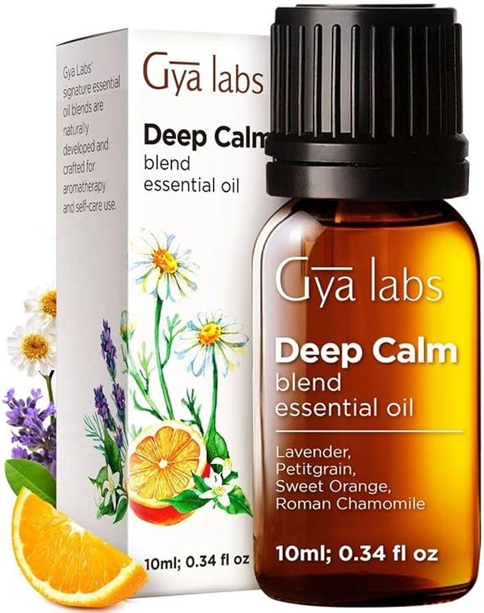 Gya Labs Deep Calm Essential Oil for Diffuser Blend - 100% Pure Natural Calming Essential Oils for Aromatherapy, Body, Uplift, Grounding & Relaxing (0.34 Fl Oz)