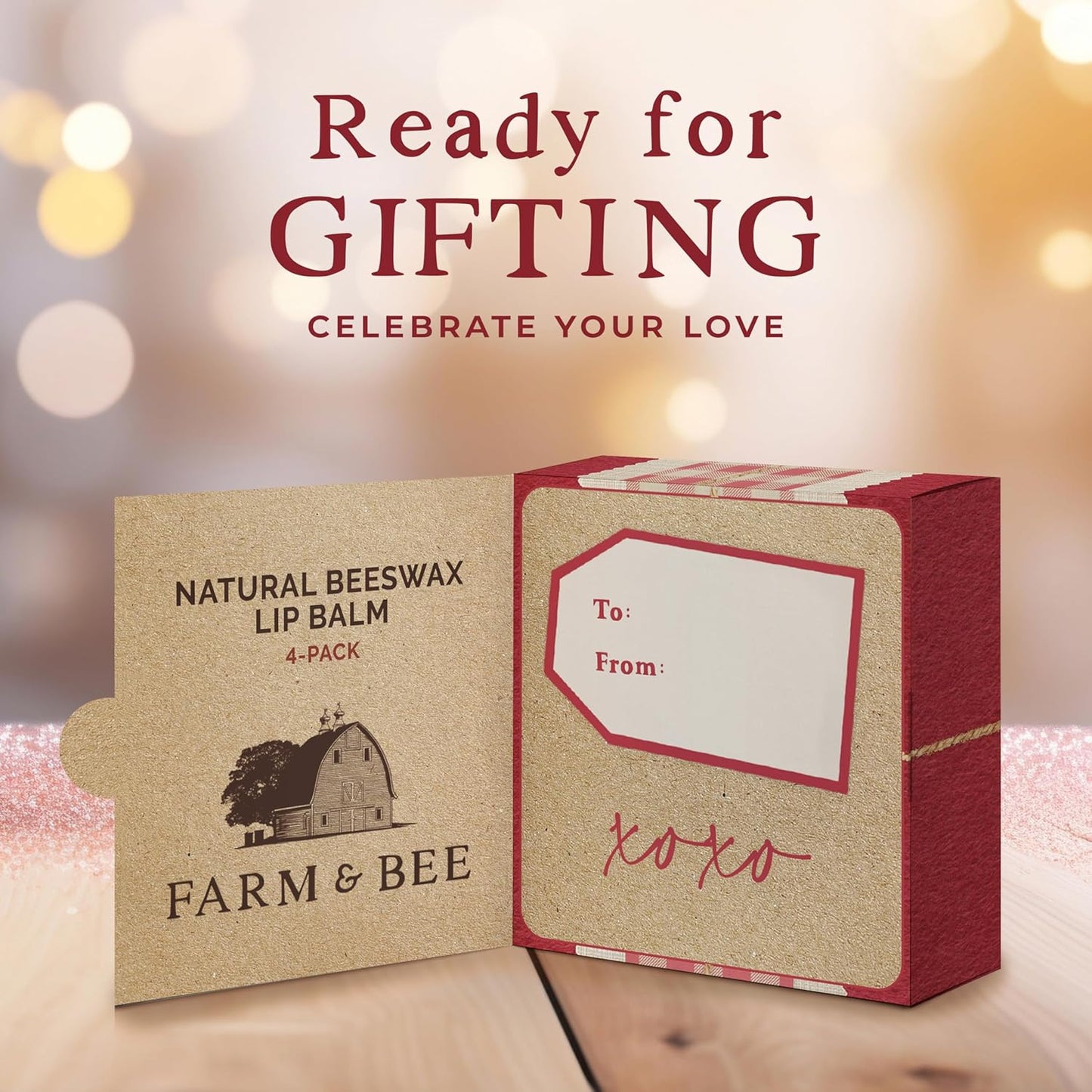 Natural Lip Balm – Gifts for Wife, Husband, Boyfriend, Girlfriend, Women, Men - Organic & Natural Ingredients - Moisturizing Lip Chapstick - Great Gift Idea for Valentines Day - 0.15oz (Pack of 4)