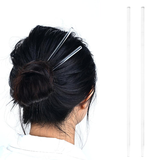 Hair Pins | Invisible Hair Sticks for Women with New Craft Technology - Gentle Rounded Ends, Transparent Minimalist Clips
