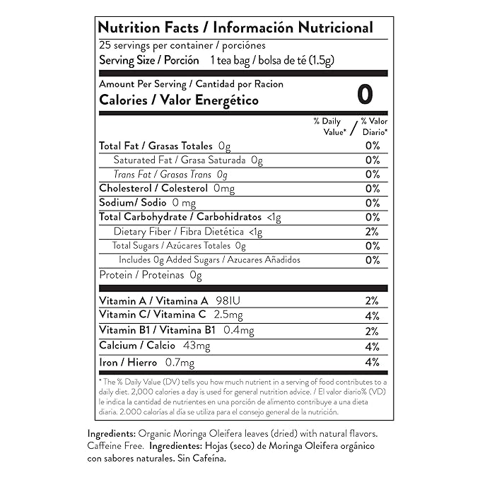 Miracle Tree - Organic Moringa Superfood Tea, 25 Individually Sealed Tea Bags, Strawberry (Keto, Detox, Energy & Immunity Booster, Vegan, Gluten-Free, Organic, Non-GMO, Caffeine-Free)