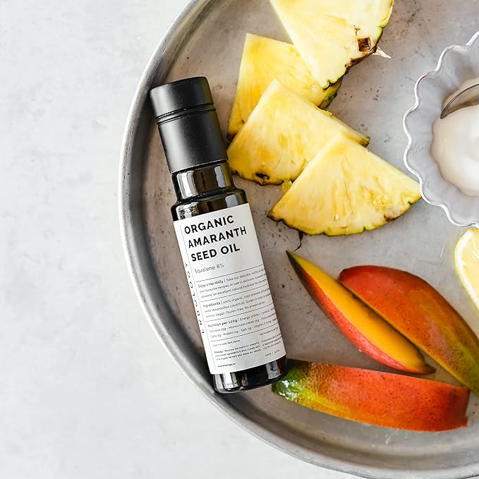 Erbology Organic Amaranth Oil 3.4 fl oz - Cold-Pressed - Rich in Squalene (8%) and Vitamin E (580% RI) - Regenerate and Nourish - No Additives or Preservatives - Sustainably Sourced - Vegan - GMO-Free