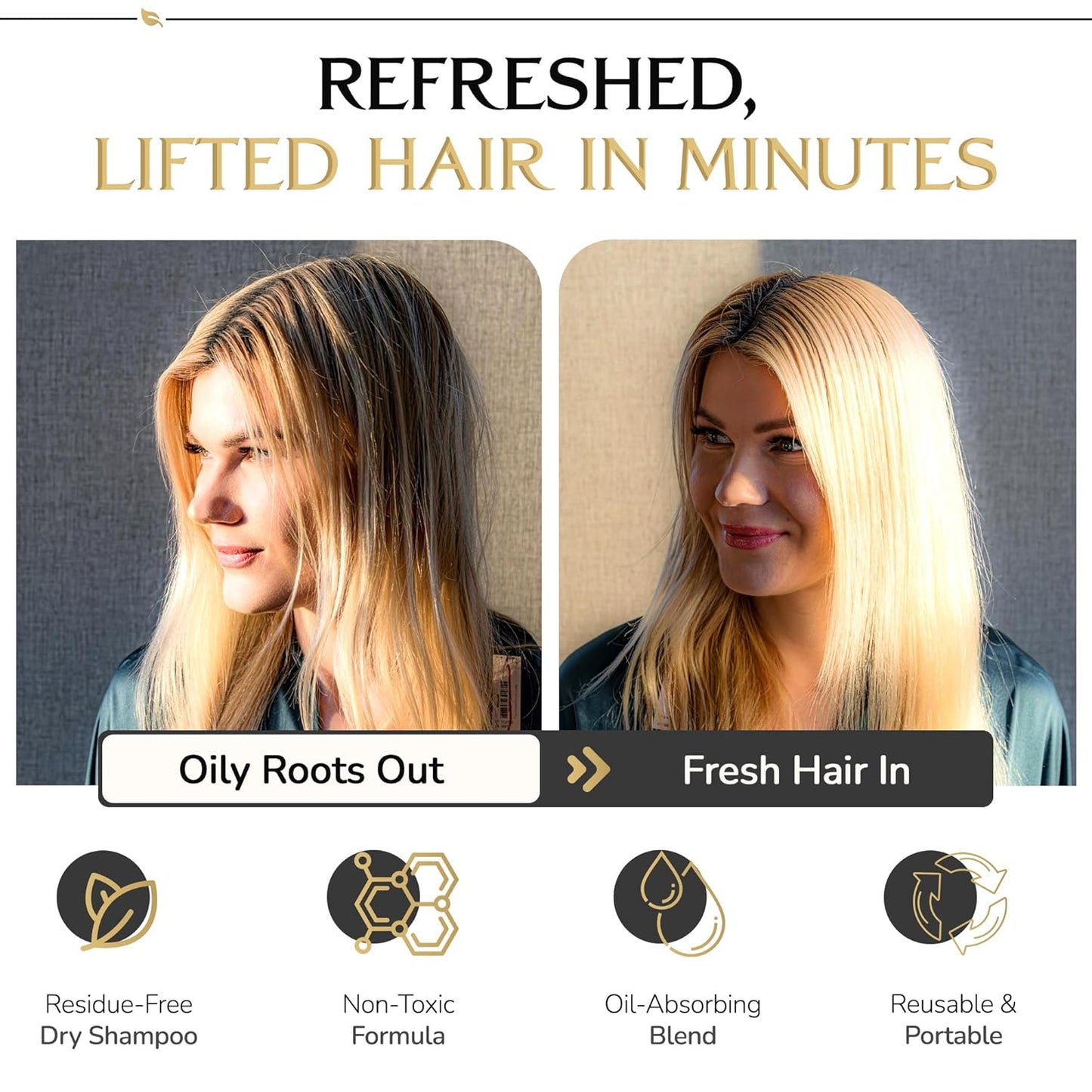 DARCASE Premium Dry Shampoo for Women - Non Aerosol Dry Shampoo Powder - Talc-Free & Hair Refreshing Powder Shampoo for Men & Women - For All Hair Types - 6.5oz - Rosemary