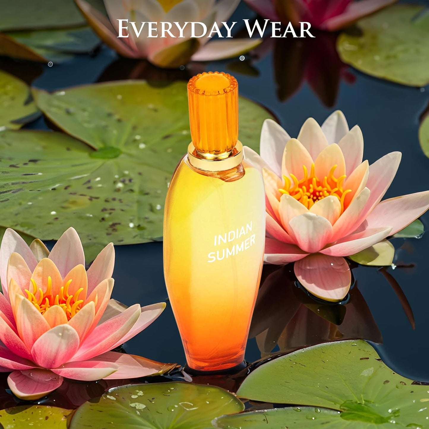 Indian Summer for Women 3.4 Fl Oz- Opening Scents of Mango, Nectarine & Orange - Sweet, Milky & Tropical Aromas of Coconut Blend - Base Notes of Sandalwood & Musk - Natural & Paraben Free, Parfume