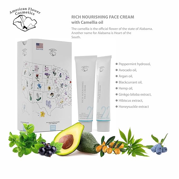 Rich Nourishing Face Cream Firming Cream for Men & Women Natural Ingredients Sensitive Skin Non-Greasy Formula Plant Fragrance Paraben-Free Quick Absorb