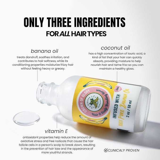 Hair & Scalp Bonding Serum - Repairs, Strengthens & Boosts Hair - Protects Against Damage - Infused with Banana Oil for All Hair Types - Enhances Softness & Shine - 1 Count