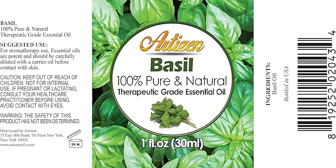Artizen 30ml Oils - Basil Essential Oil - 1 Fluid Ounce