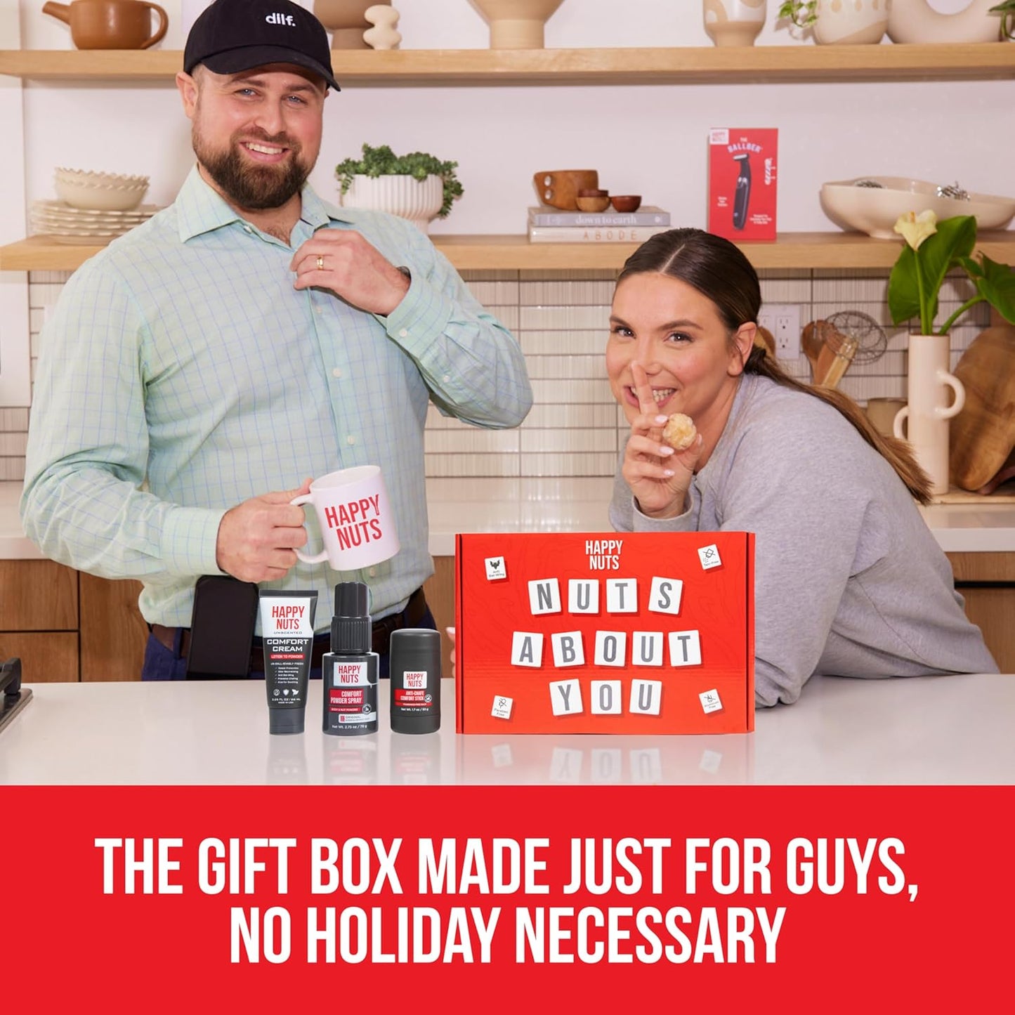 HAPPY NUTS - Nuts About You Anti Chafing Deodorant Essentials Bundle Kit - Gift Set for Men to Stay Fresh All Year Long