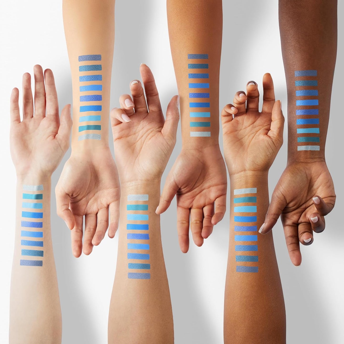 evpct 9 Colors Blue Glitter Eyeshadow Palette, Glitter Dark Light Royal Cobalt Baby Sky Navy Blue Metallic Shimmer Sparkly Eye Shadow Palette Makeup for Older Women, Highly Pigmented Eyeshadow