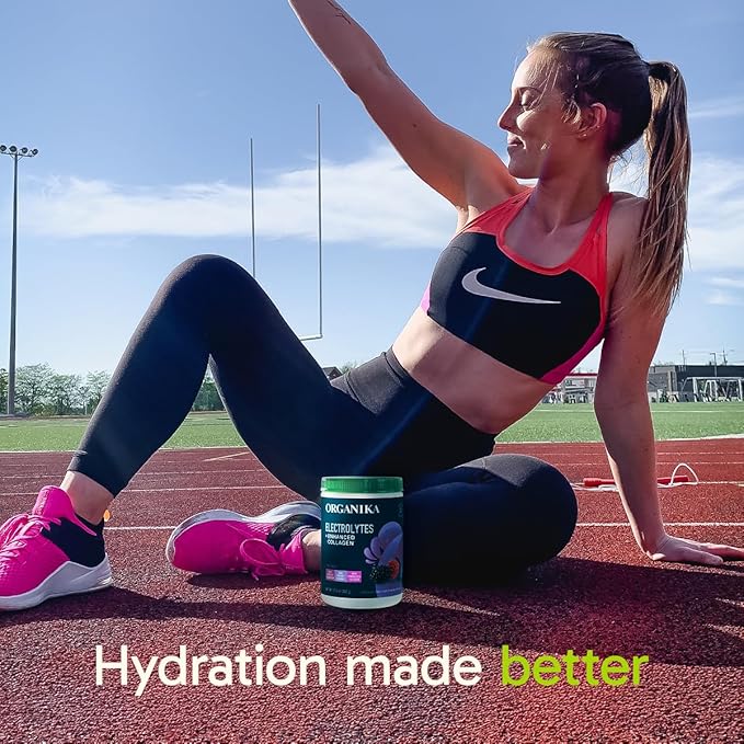 Organikа Electrolytes with Enhanced Collagen Powder for Women & Men - 360g - Wild Berry-Flavored Effervescent Electrolyte & Collagen Drink Mix - Deep Hydration, Mobility, Skin, Hair, & Nails