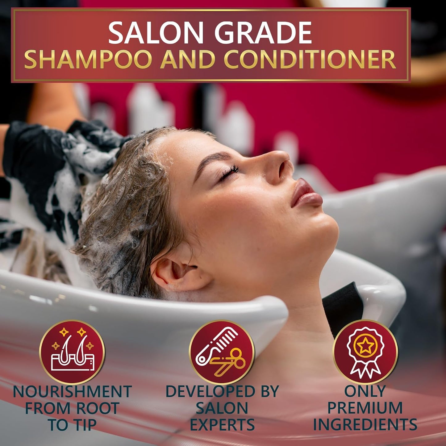 Keratin Shampoo and Conditioner Set – Sulfate Free, All Hair Types – Women and Men – 16.9 Fl Oz (Pack of 2)