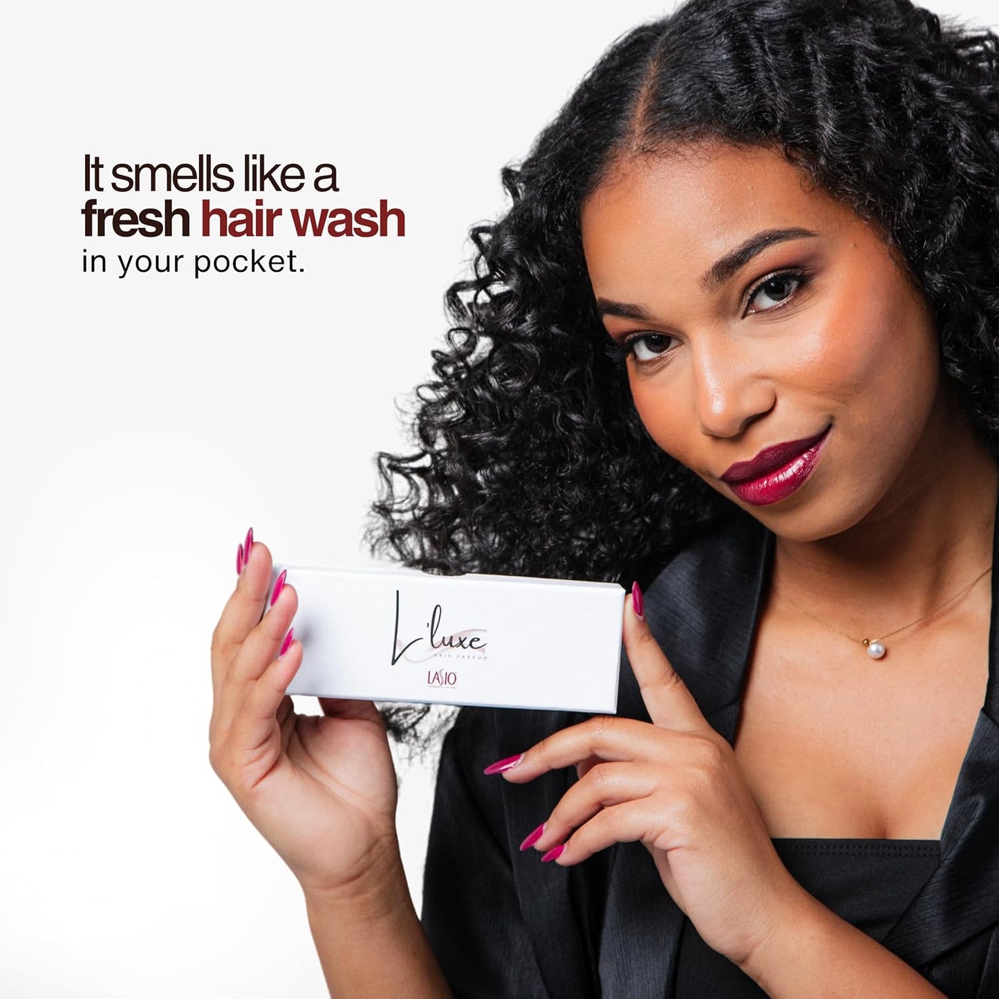 Lasio L’Luxe Hair Parfum – Elegant hair fragrance with jasmine, hyacinth, and water lily. Adds shine tames flyaways, and static, 3.4oz bottle for a sophisticated, polished finish hair scent