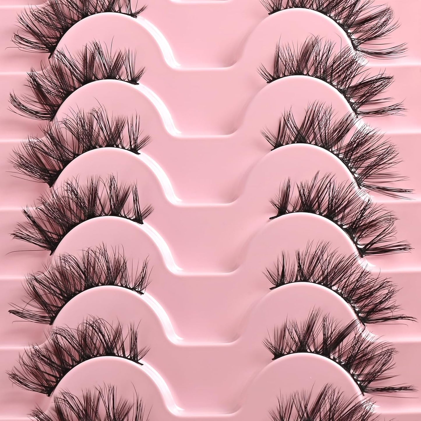 FARRED Half Eyelashes Natural False Lashes Wispy Cat Eye Strips Eyelash 10 Pairs Faux Mink Strip Eye Lashes Pack for Daily Makeup (C10 | 8-15MM)