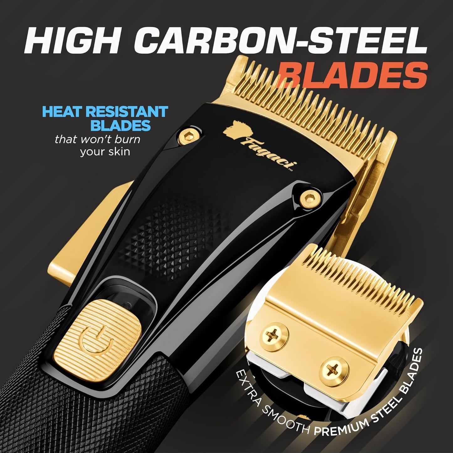 Fagaci Professional Hair Clippers for Men - Precise Cutting, Turbo Power Cordless Hair Clippers with 5 Hour Battery Life