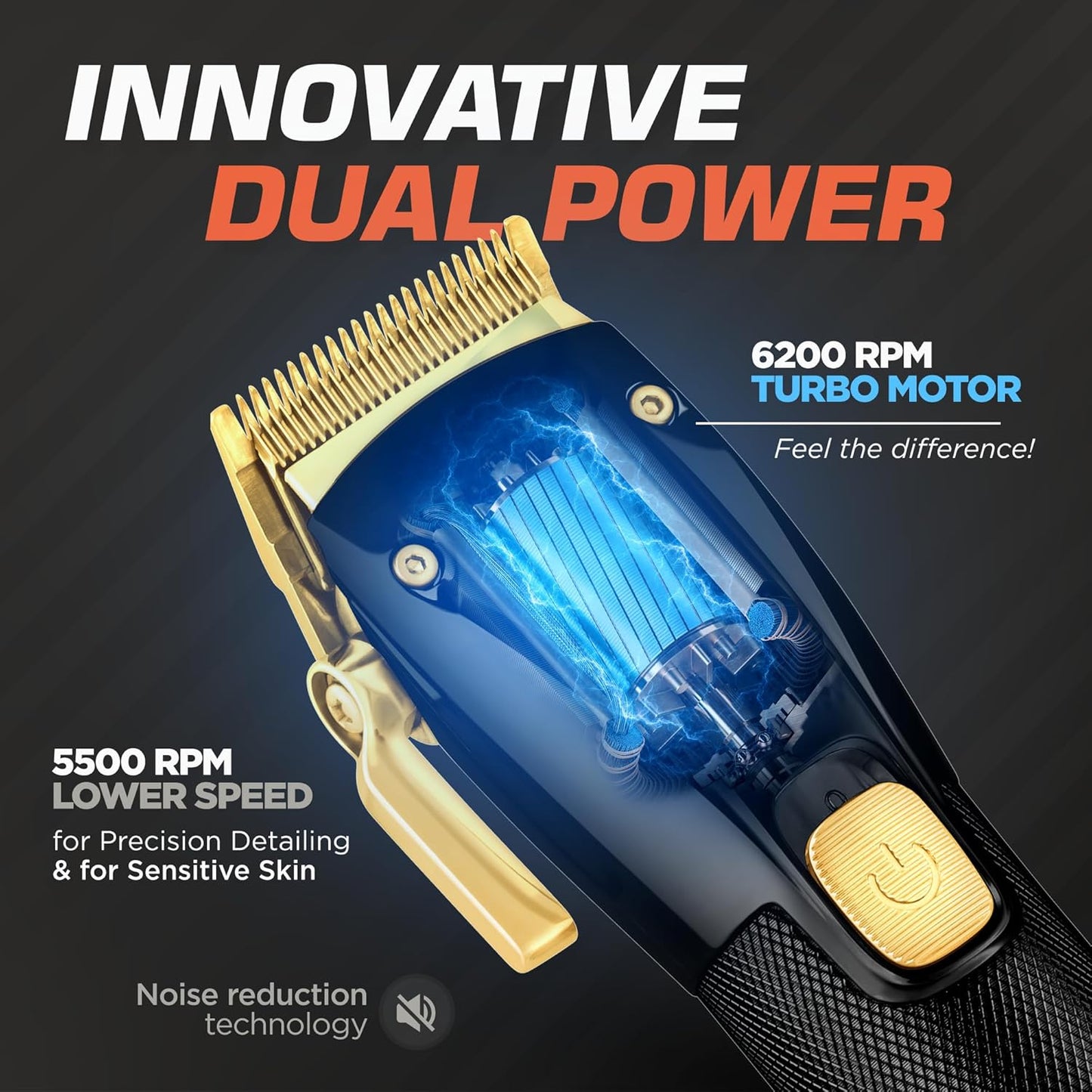 Fagaci Professional Hair Clippers for Men - Precise Cutting, Turbo Power Cordless Hair Clippers with 5 Hour Battery Life