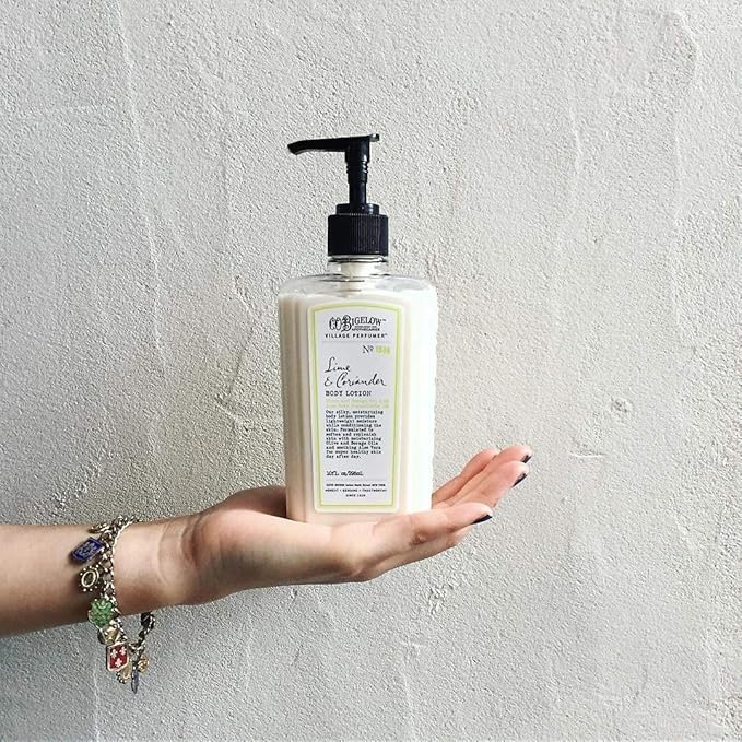 C.O. Bigelow Lime Coriander Body Lotion for Women and Men, Village Perfumer Lotion with Olive Oil, Borage Oil, and Aloe Vera Concentrate, 10 fl oz