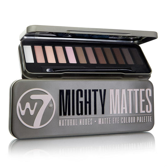 W7 Mighty Mattes Eyeshadow - 12 Matte Nude Colours – Flawless & Natural Long-Lasting Makeup Palette