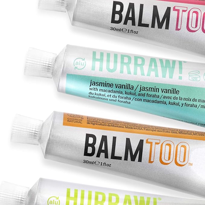 Hurraw! Balmtoo Squeezable Balm, Lavender Rose: Thick, ultra-moisturizing. Anywhere application. Body, face, lips, neck, fingers, toes. 1 tube = 7 sticks of lip balm. Natural, Organic. Made in USA
