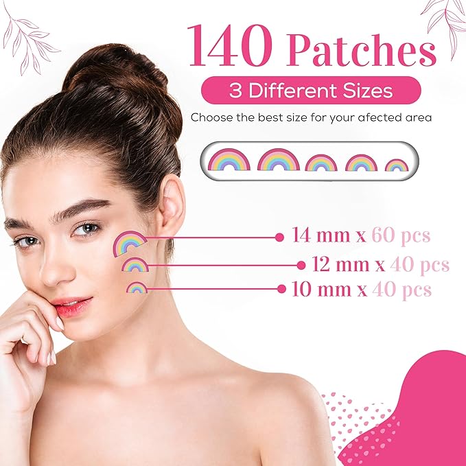 My Beauty Spot Pimple Patches Cute Acne Patches for Face (140 Patches) with Hydrocolloid, Tea Tree Extra & Salicylic Acid, Colorful Fun Designs – Pimple Patches for Face Acne Spot Treatment