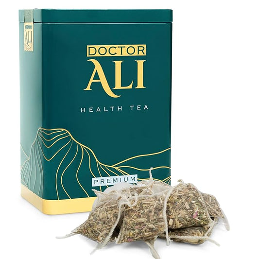 DOCTOR ALI HEALTH TEA - Cleanse & Detox, Kidney & Liver Health, Digestion, Immunity, Sleep Improvement | Premium Grade | 11 Organic Super Herbs for Holistic Wellness | 40 Pure Silk Sachets, 5 gr each