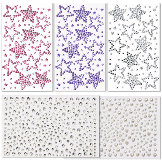 Teenitor Star Face Stickers Star Face Gems For Kids Women, Self Adhesive Face Rhinestones Hair Gems for Face, Body, Hair Makeup, Star Accessories Face Jewels For Women Kids