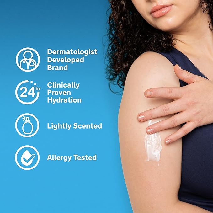 Lubriderm Daily Moisture Lotion + Pro-Ceramide with Shea Butter & Glycerin Helps Moisturize Dry Skin, Hydrating Face, Hand & Body Lotion is Lightly Scented & Non-Greasy, 24 fl. oz (Pack of 2)