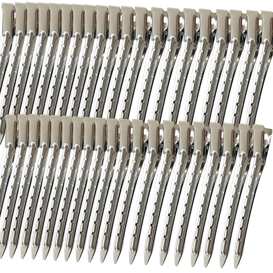 40 PCS 3.5 Inch Duck Billed Clips,Metal Alligator Curl Hair Clips with Holes for Styling, Coloring, Thick Hair Rollers, Salon Use,Alligator Clips for Women for Thick Hair & Thin Hair,Silver