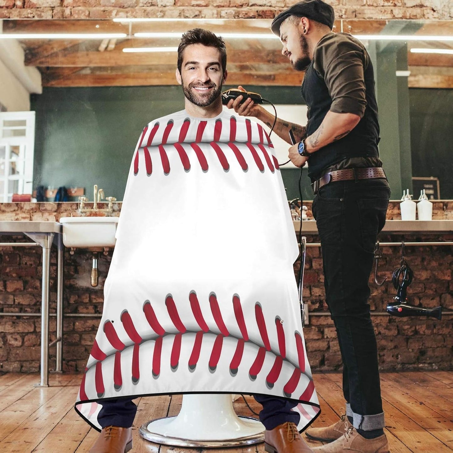 visesunny Professional Barber Cape Polyester Hair Cutting Clippings Catcher Grooming Cape Apron for Shaving Trimming For Men