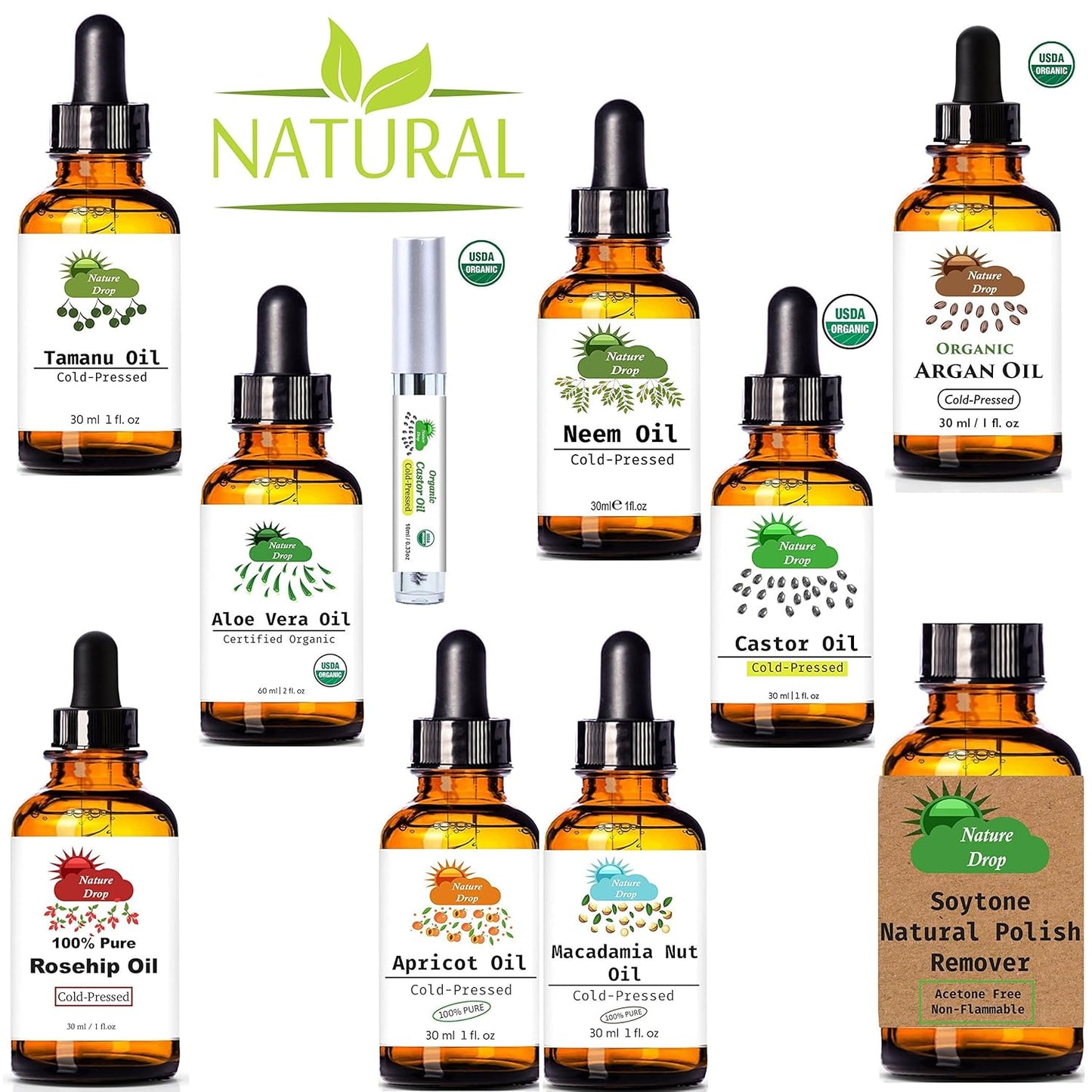 Organic Castor Oil,1 oz - 100% USDA Certified Pure Cold Pressed Hexane free - Best oil Growth For Eyelashes, Hair, Eyebrows, Face and Skin, Triple Filtered, Great for Acne