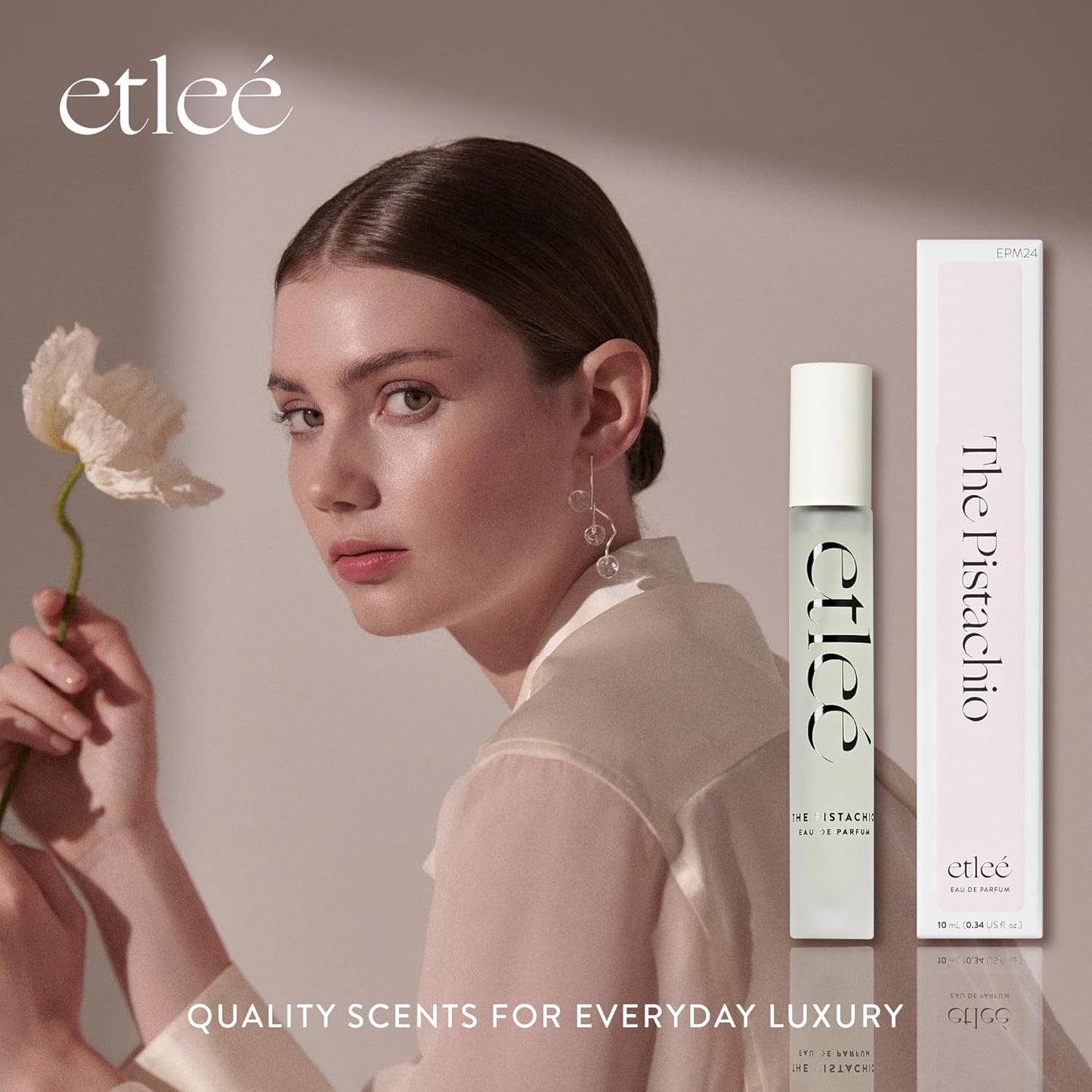 The Pistachio Eau de Parfum 0.34oz, Gourmand Floral Long Lasting Perfume With Vanilla, Amber, Musk, Sandalwood & Coconut, Layerable Luxury Fragrance for Women & Men for Everyday Wear