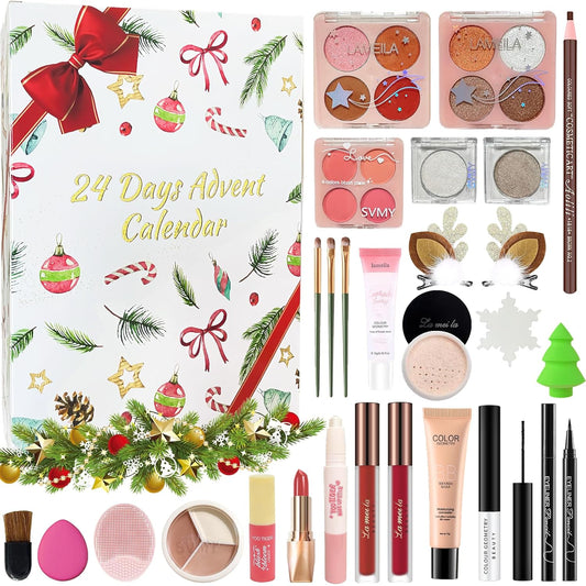 Makeup Advent Calendar 2025, 24 Days Christmas Makeup Gift Set for Women & Teens, Makeup Set Christmas Countdown Calendar, Make up Set for Girls, Holiday Surprise Make Up Kit for Women Full Kit