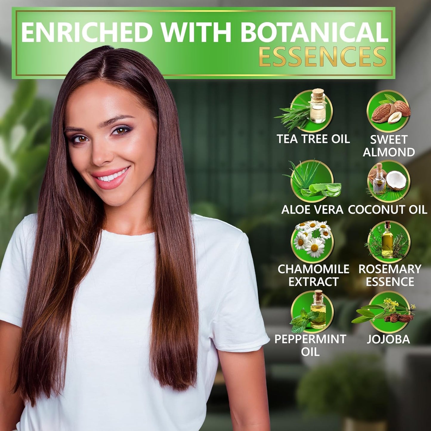 Tea Tree Oil and Mint Shampoo and Conditioner Set - Sulfate and Paraben Free Formula for Women and Men - Enriched with Peppermint to Help with Dandruff and Itchy, Dry Scalp - Color Safe and Hydrating