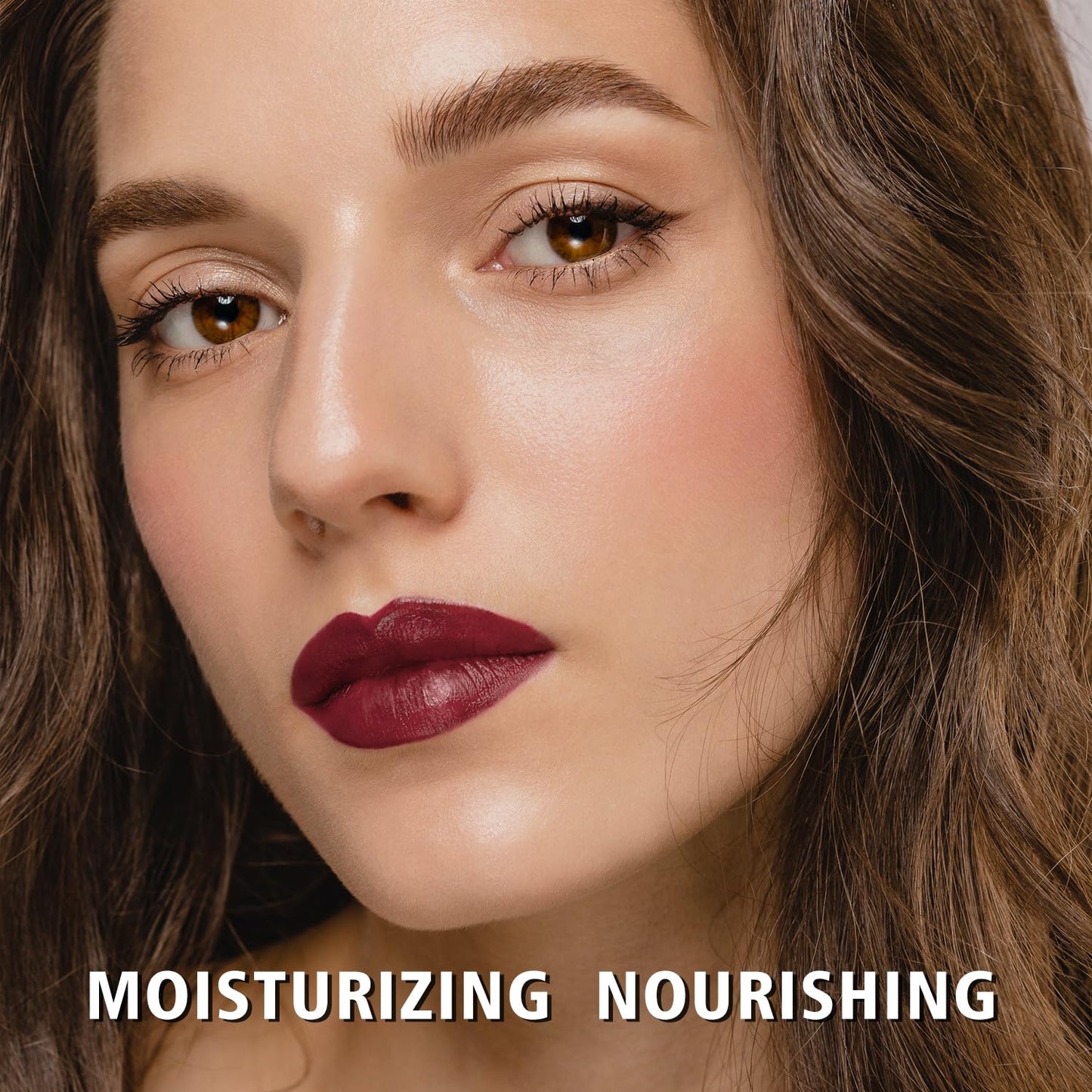 MAKI YIKA Moisture Dark Brown Lipstick for Women Hydrate Tinted Lip Balm for Dry Cracked Lips Dark Burgundy Glossy Lip Color Juicy Finish, MA071 Maduro Brown