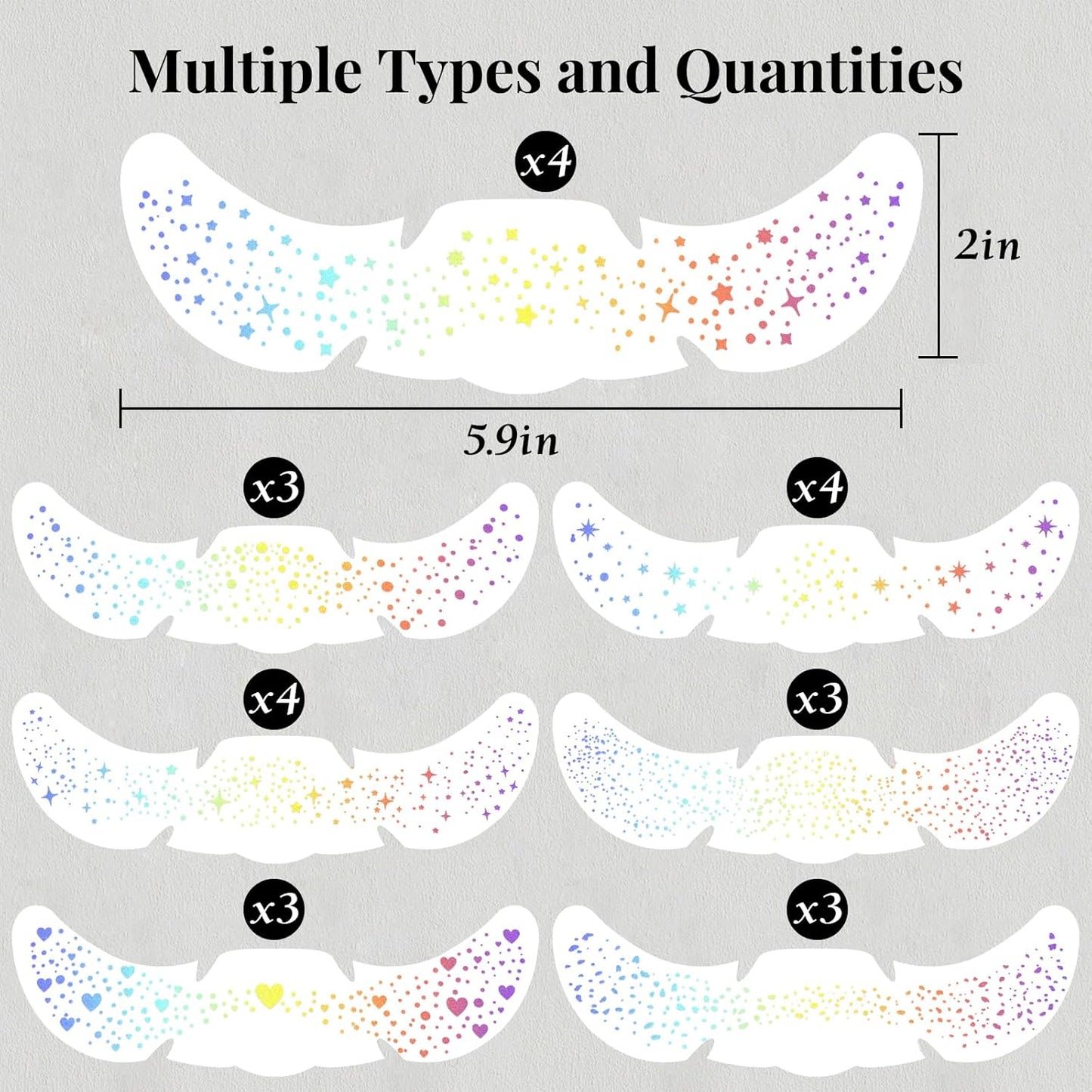 24pcs Glitter Freckles Makeup Patches-Holographic-Face Glitter Speckles, Sparkle Speckles Patches for Women, Cute Sparkling Fake Freckles, Glitter Freckles Face Tattoo, Musical Festival Accessories