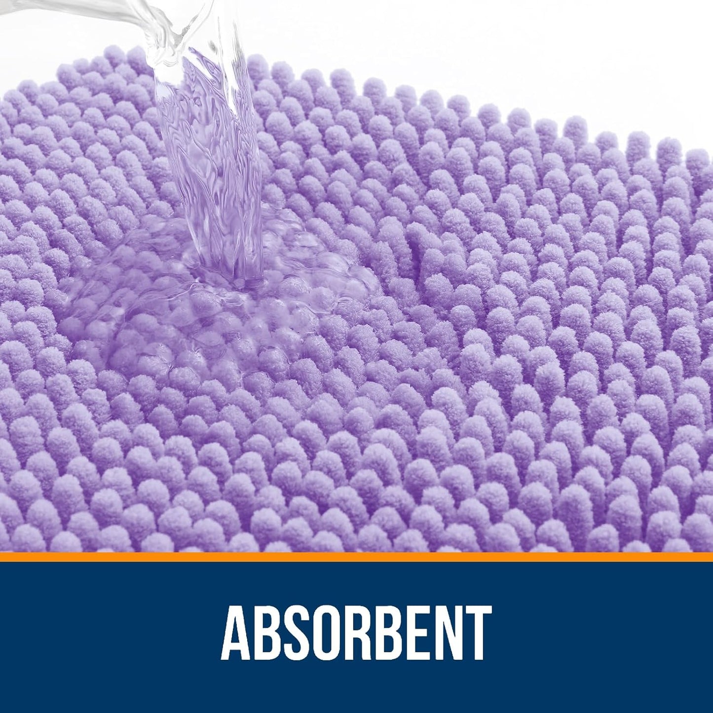 OLANLY Bathroom Rugs 59x20, Extra Soft Absorbent Chenille Bath Rugs, Rubber Backing Quick Dry, Machine Washable Bath Mats for Bathroom Floor, Tub and Shower, Home Decor Accessories, Lavender